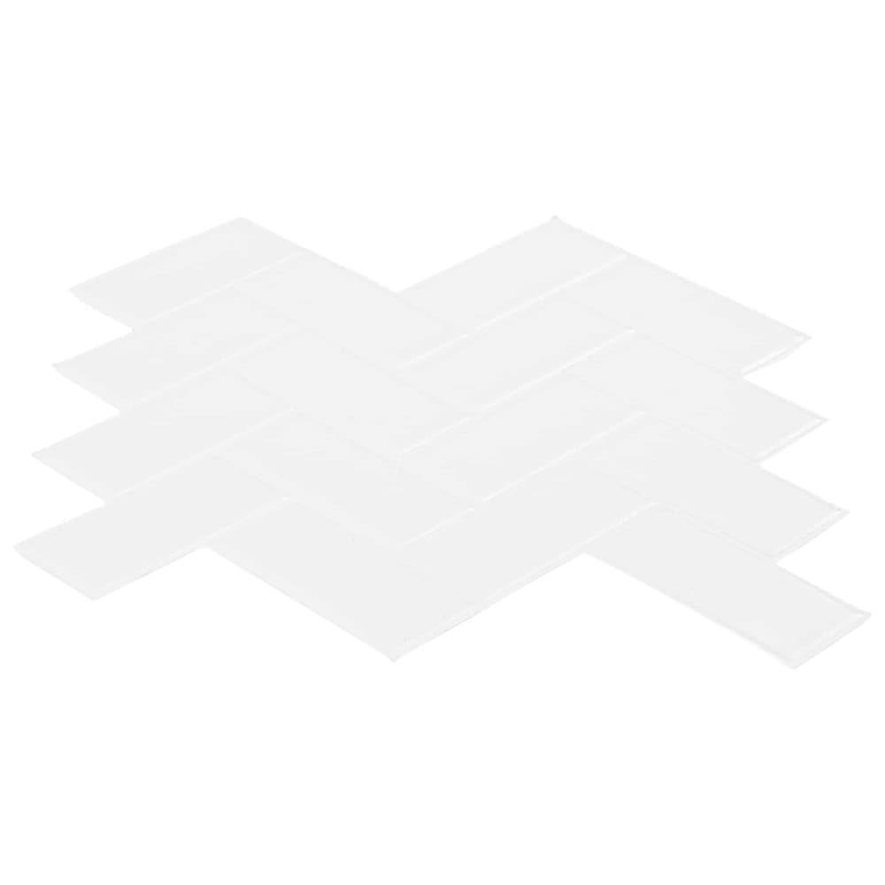 10 st självhäftande väggplattor 30×30 cm / dekorplattor i fiskbensmönster / väggdekor – Vit