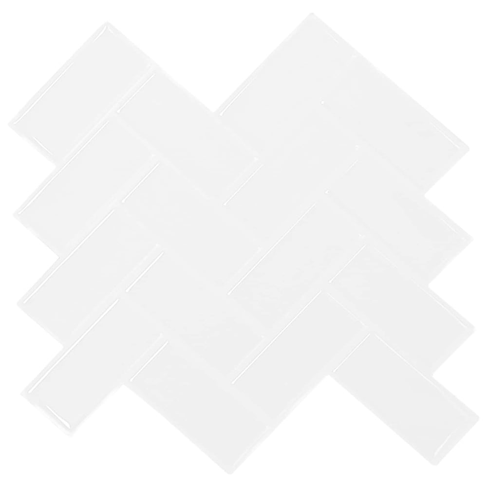 10 st självhäftande väggplattor 30×30 cm / dekorplattor i fiskbensmönster / väggdekor – Vit