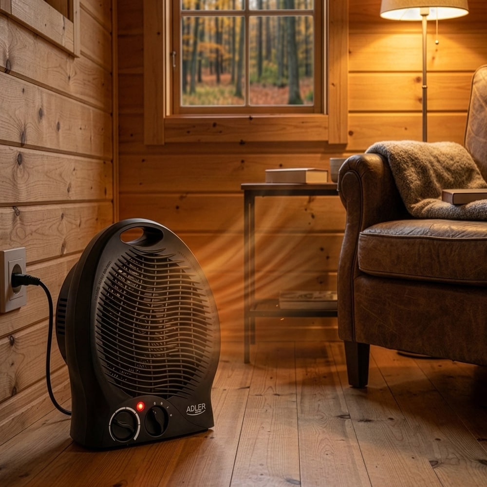 Adler värmefläkt 2000W / Portabel fläktvärmare med termostat / Elektrisk tillskottsvärmare