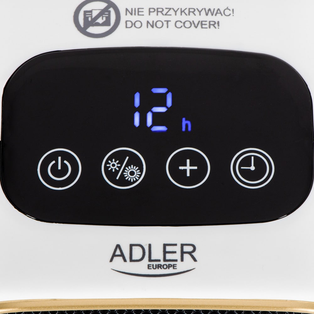 Adler keramisk värmefläkt 1000W med timer / Portabel keramikvärmare / Elektrisk rumsvärmare