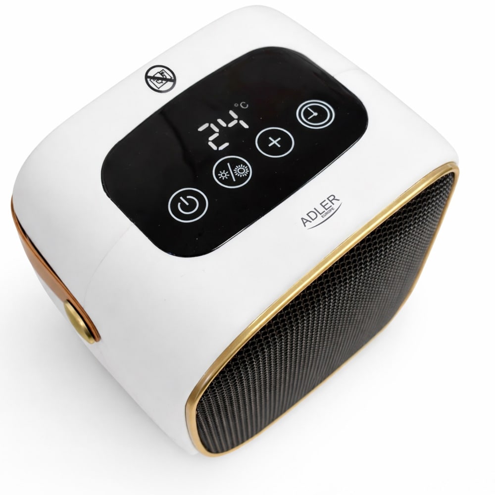Adler keramisk värmefläkt 1000W med timer / Portabel keramikvärmare / Elektrisk rumsvärmare