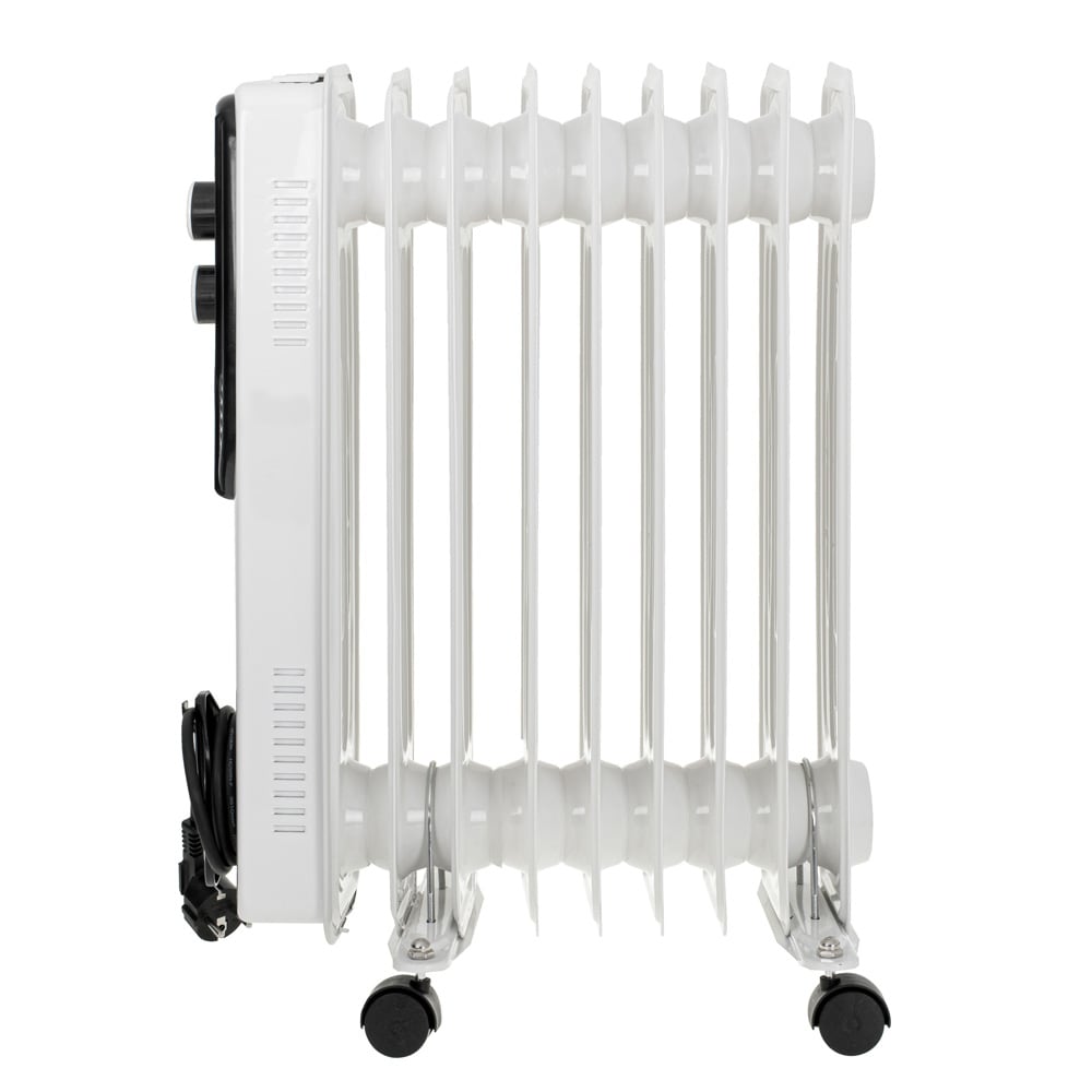 Adler oljeelement 2000W / Oljefylld radiator med termostat / Flyttbart värmeelement