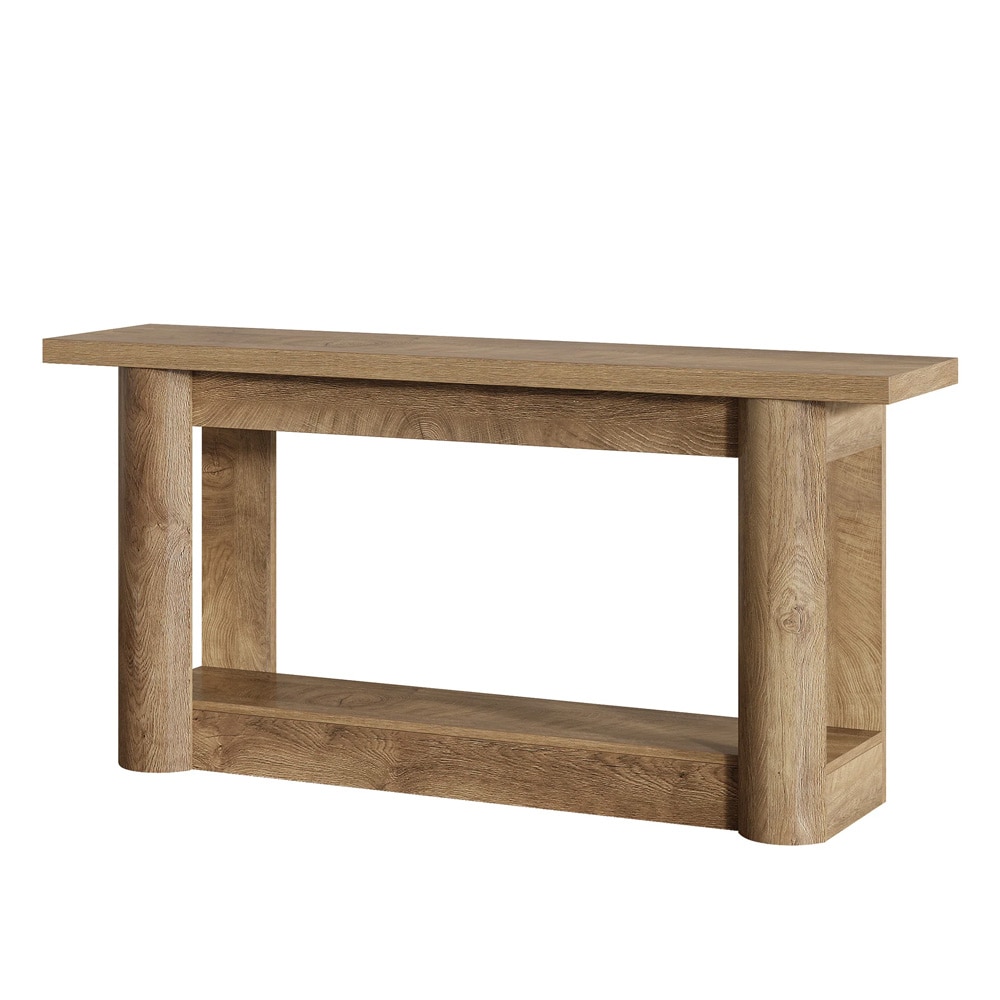 Konsolbord 160×30×80 cm / smalt bord med hylla / avlastningsbord – Rustik brun