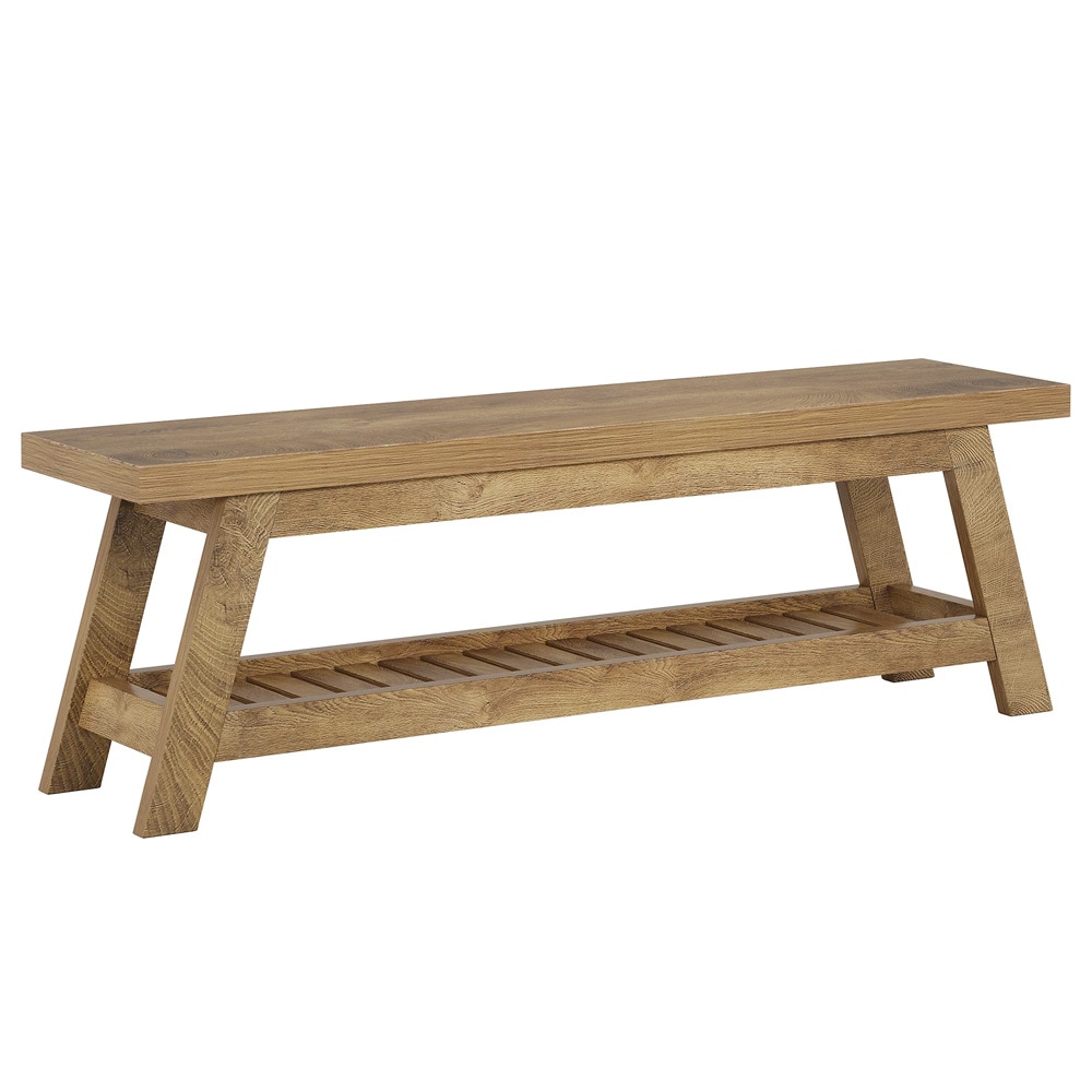 Skobänk med skohylla 140cm / Hallbänk med skoförvaring / Sittbänk för hall