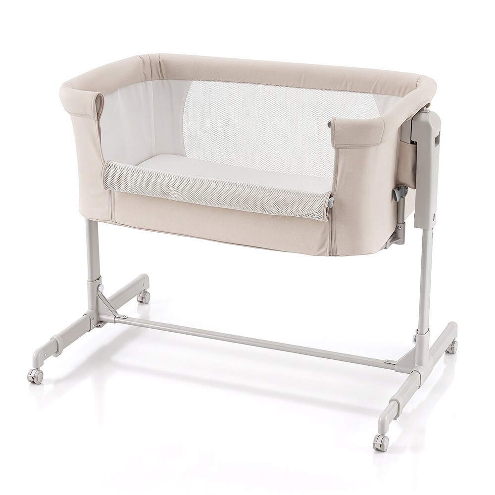 Bedside-babysäng 3-i-1, höj- och sänkbar med hjul - Beige / Spädbarnssäng / Babyvagga
