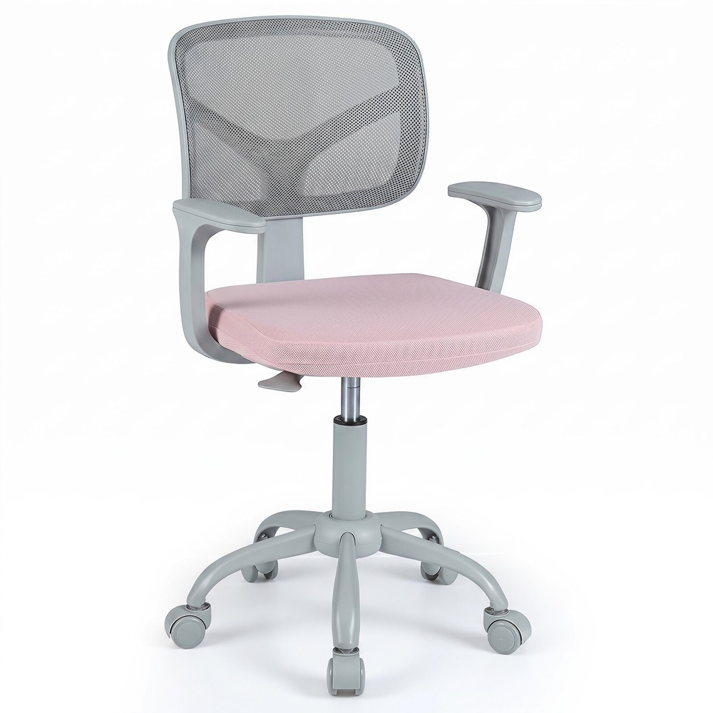 Skrivbordsstol för barn, höj- och sänkbar med hjul - Rosa / Barnstol för skrivbord / Snurrstol