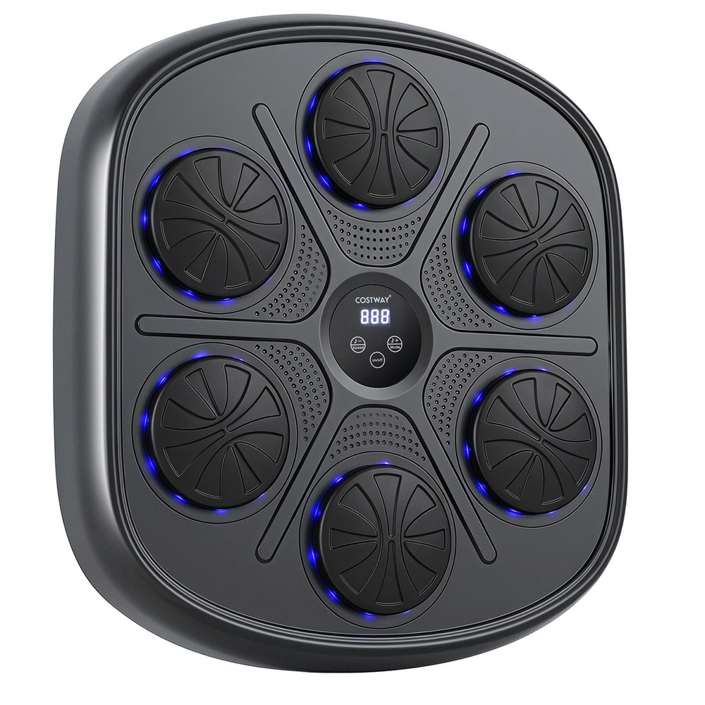 Bokseapparat med musikk, LED-display og 9 slagmoduser, 42 x 42 cm / Slagplate / Boksevegg