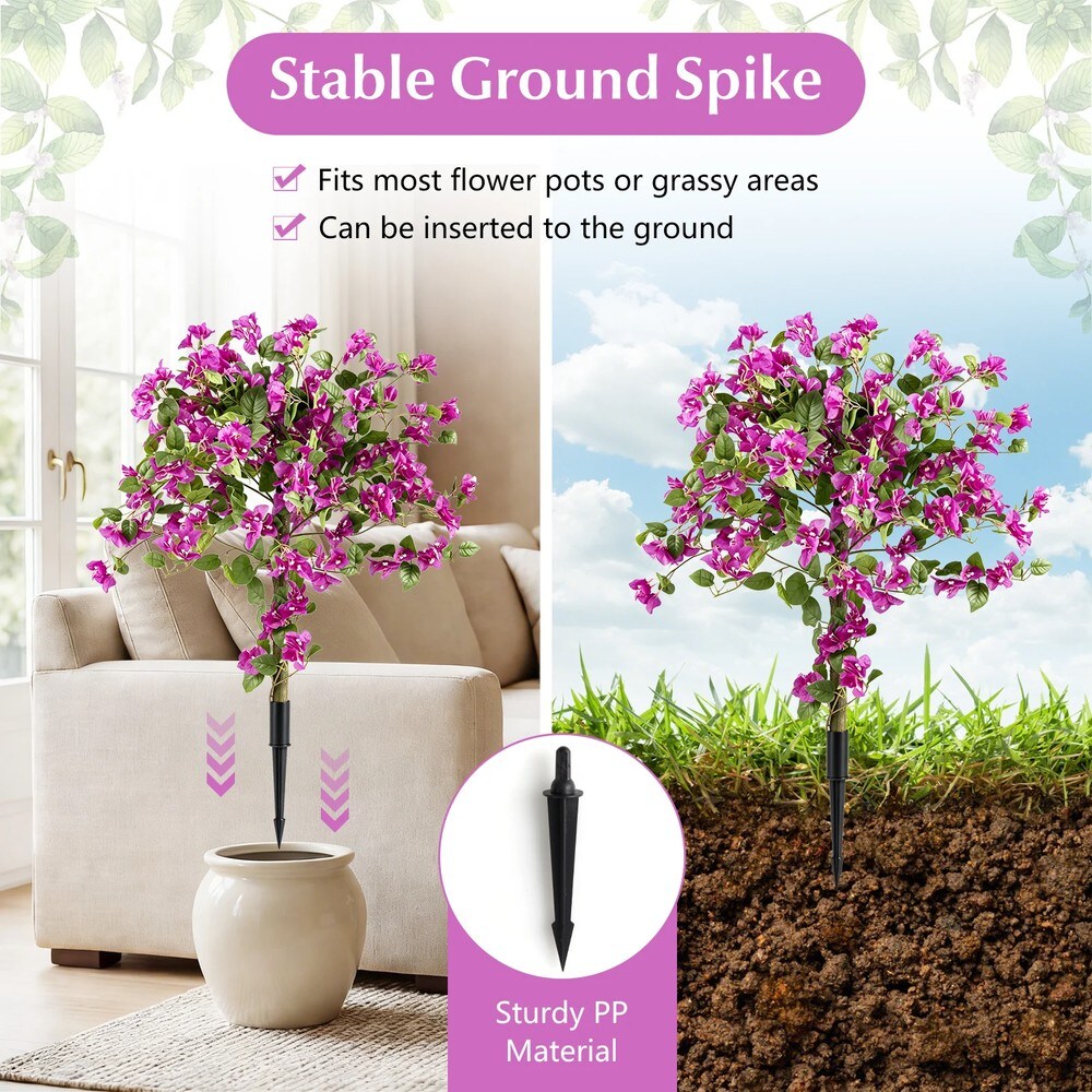 Konstgjord bougainvillea med markspett 2-pack / Dekorativ konstväxt / Konstgjort blomträd
