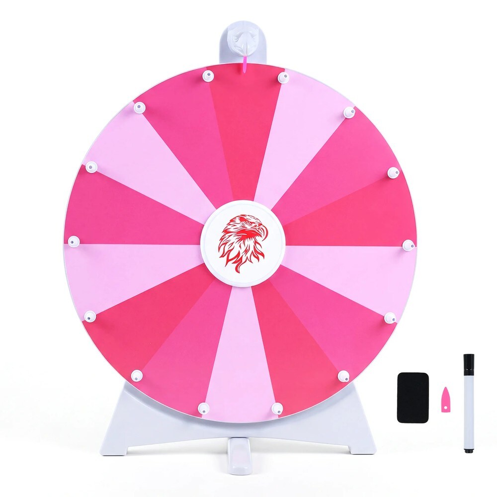 Lyckohjul 50cm med 14 skrivbara fält - Rosa / Prishjul för fest / Skrivbart snurrhjul