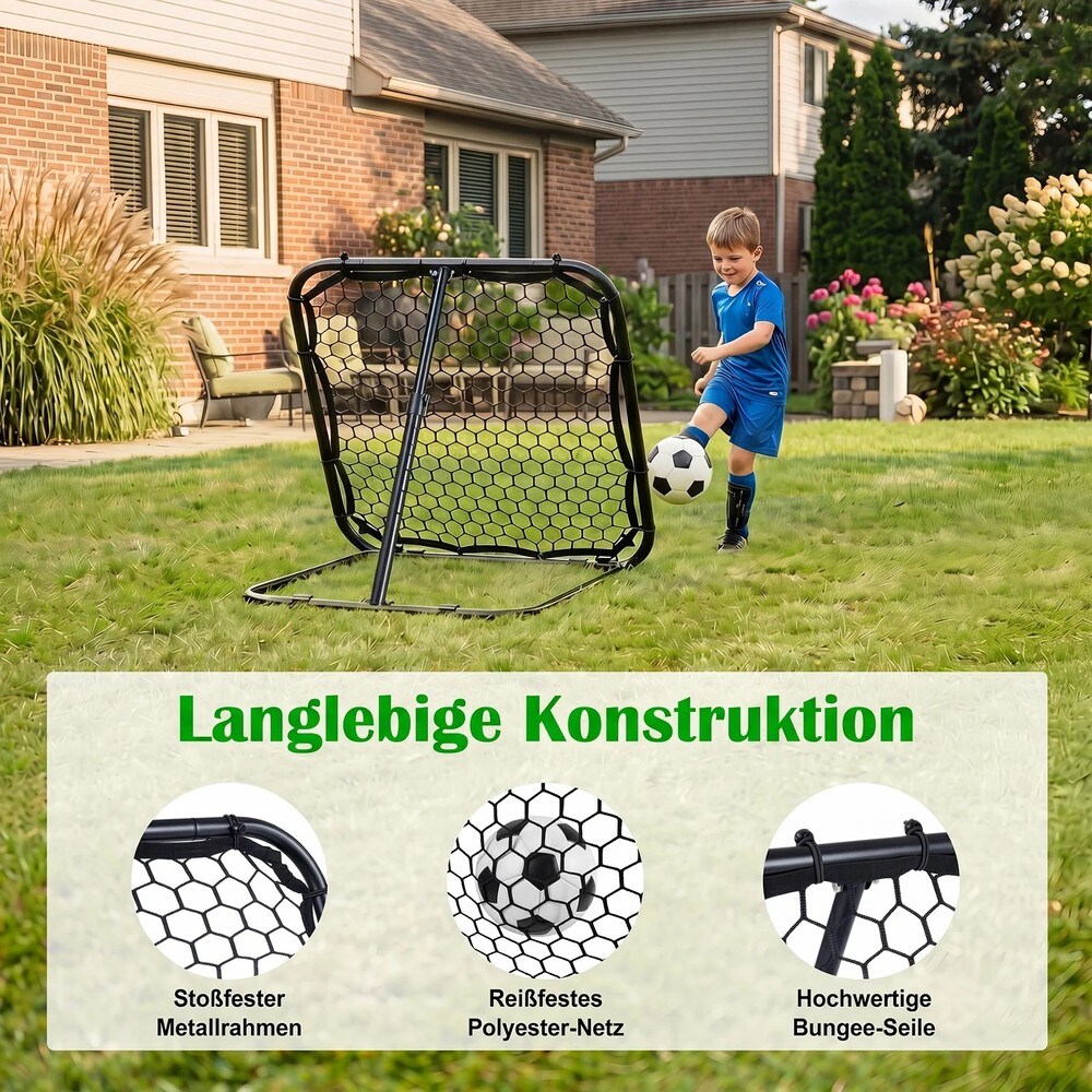 Fotbollsrebounder 85x85cm med 5 vinkellägen / Returvägg för fotboll / Träningsnät