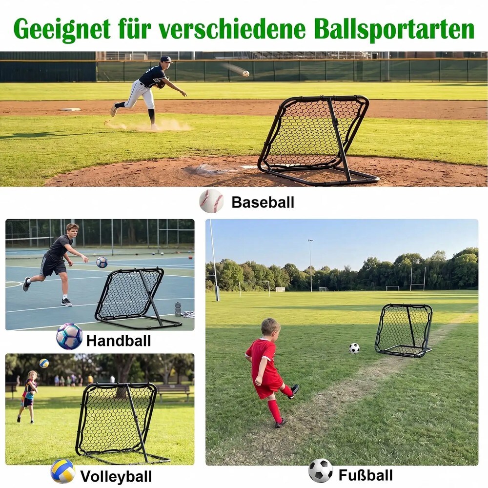 Fotbollsrebounder 85x85cm med 5 vinkellägen / Returvägg för fotboll / Träningsnät