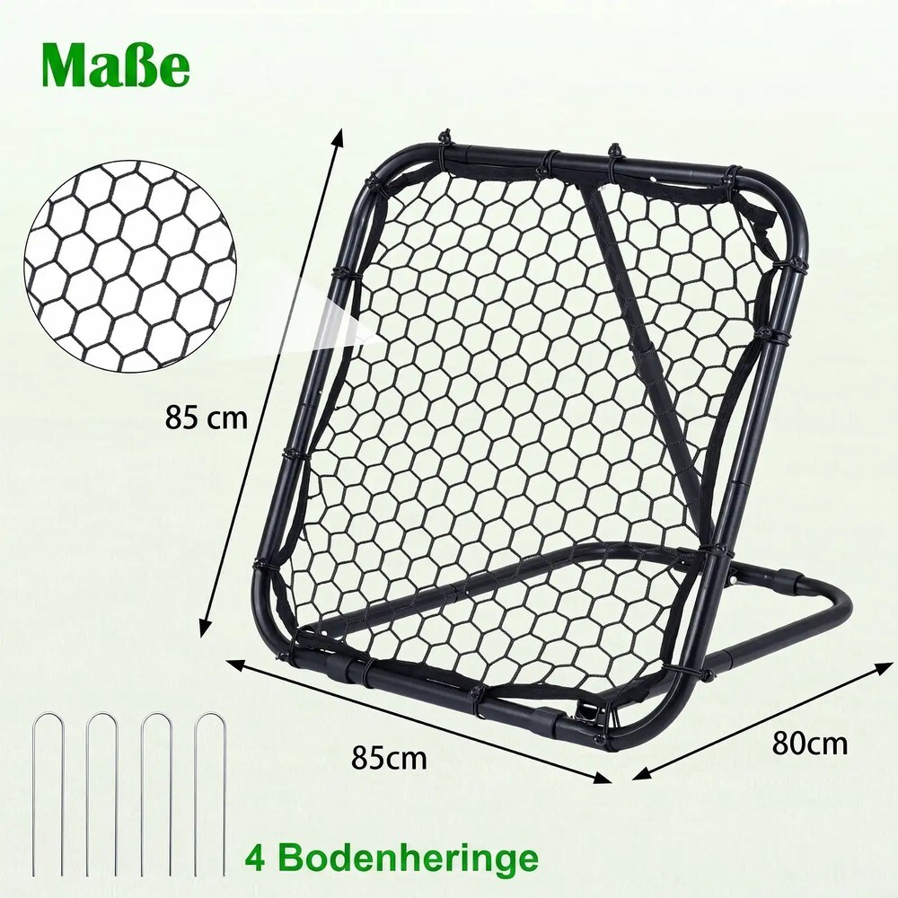 Fotbollsrebounder 85x85cm med 5 vinkellägen / Returvägg för fotboll / Träningsnät