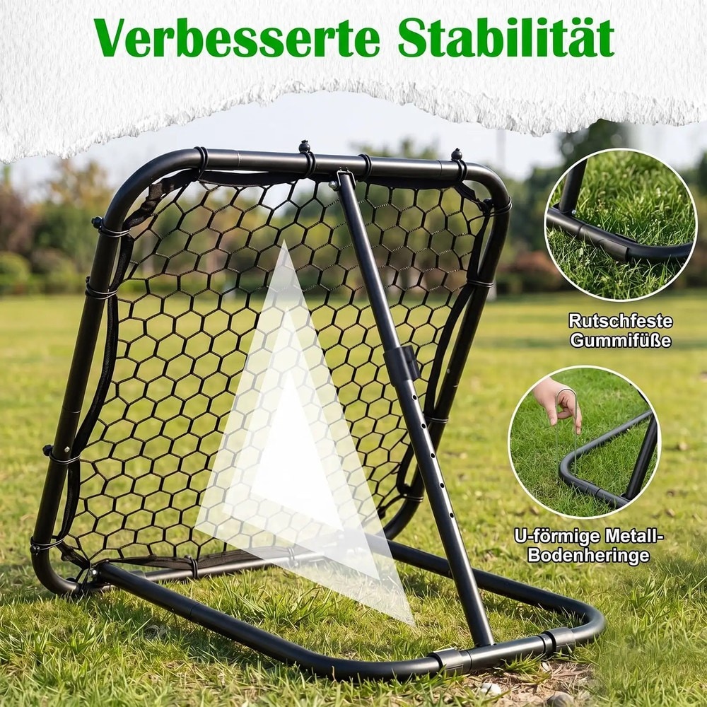 Fotbollsrebounder 85x85cm med 5 vinkellägen / Returvägg för fotboll / Träningsnät
