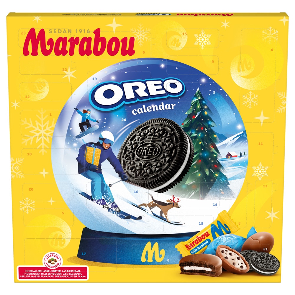 Marabou Oreo Adventskalender, 275 g / Chokladkalender / Julkalender med kex och choklad
