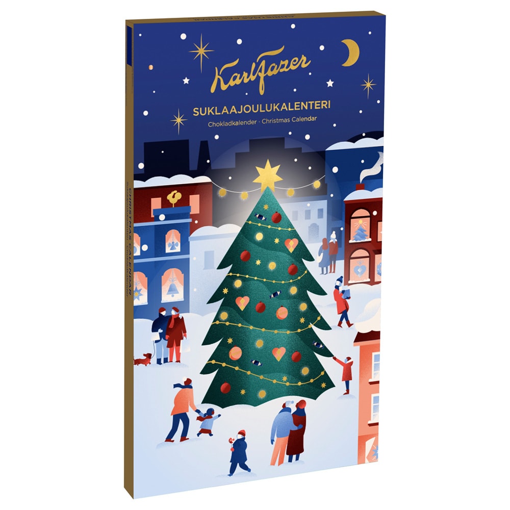 Karl Fazer Julkalender, 200 g / Chokladkalender / Adventskalender med chokladpraliner