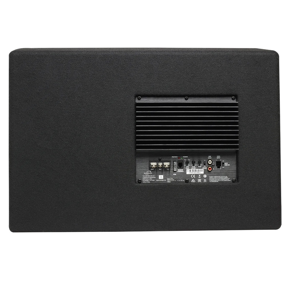 JBL BassPro 12 / Aktiivinen bassokaiutin vahvistimella / Auton subwoofer, jossa on kaukosäädin