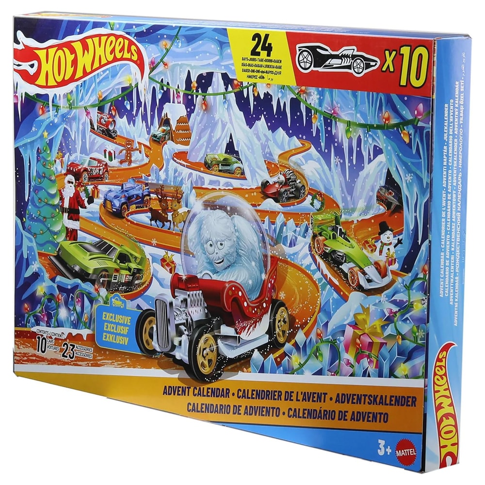 Hot Wheels Adventskalender 2026 / Bilkalender med leksaksbilar / Hot Wheels julkalender