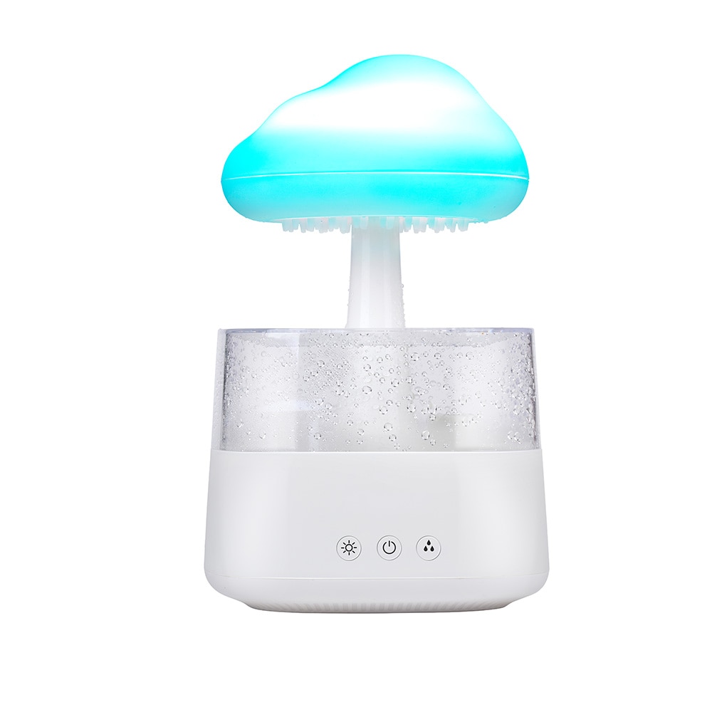 Luftfugter Grundig Rain Cloud 450 ml / aromadiffuser med regneffekt og LED-lys – Hvid