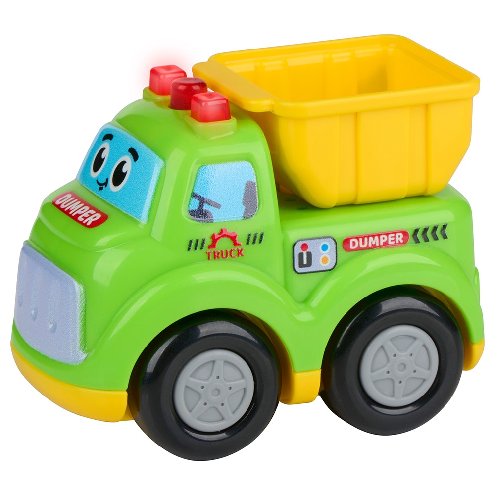 Leksaksbilar Eddy Toys 3 st / polisbil brandbil och dumper med ljus och ljud