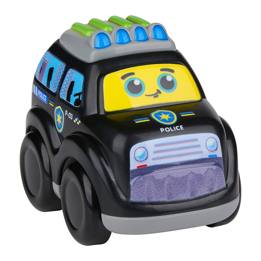Bilbana Eddy Toys City Track med bil / spiralbana med polisbil eller brandbil – Assorterad