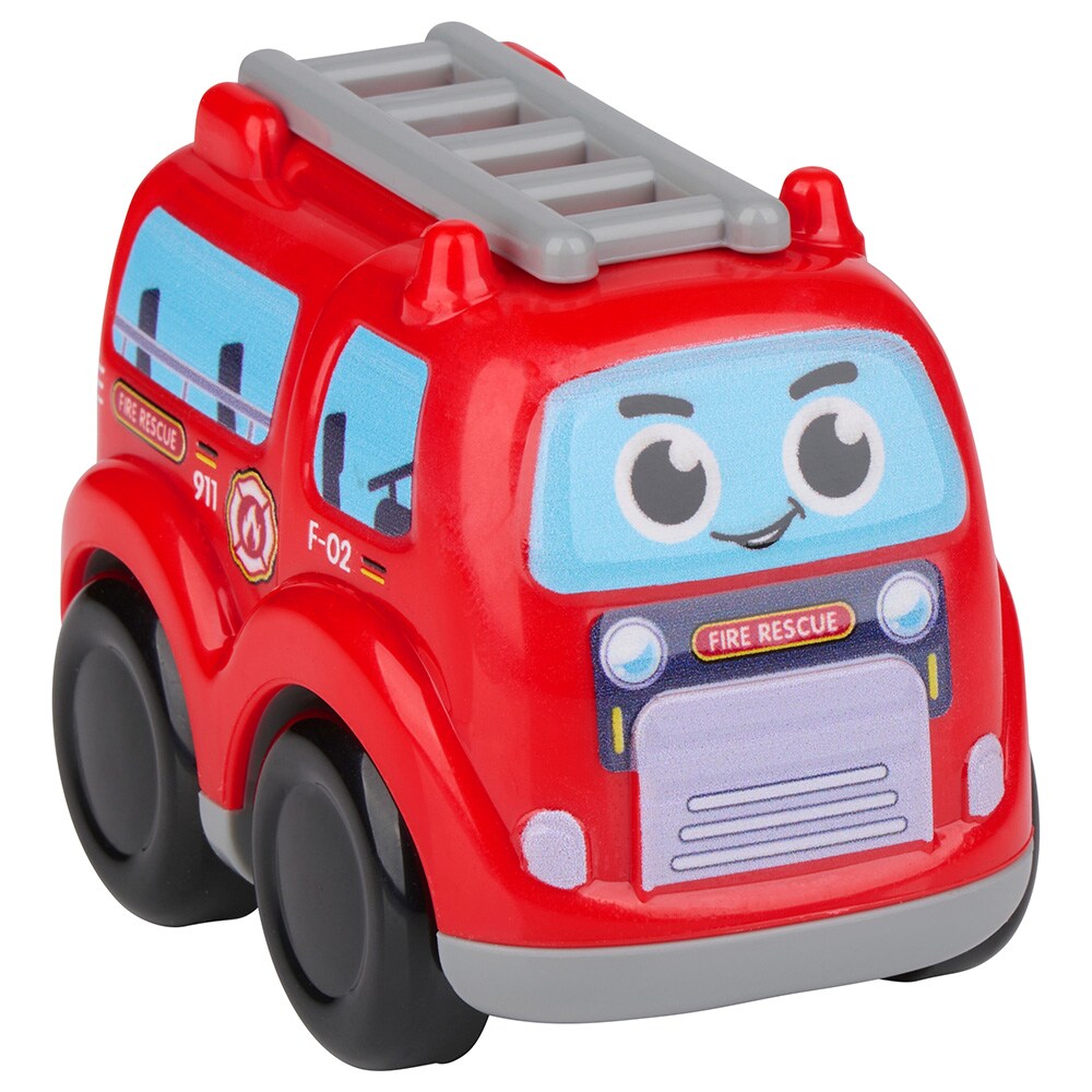 Bilbana Eddy Toys City Track med bil / spiralbana med polisbil eller brandbil – Assorterad