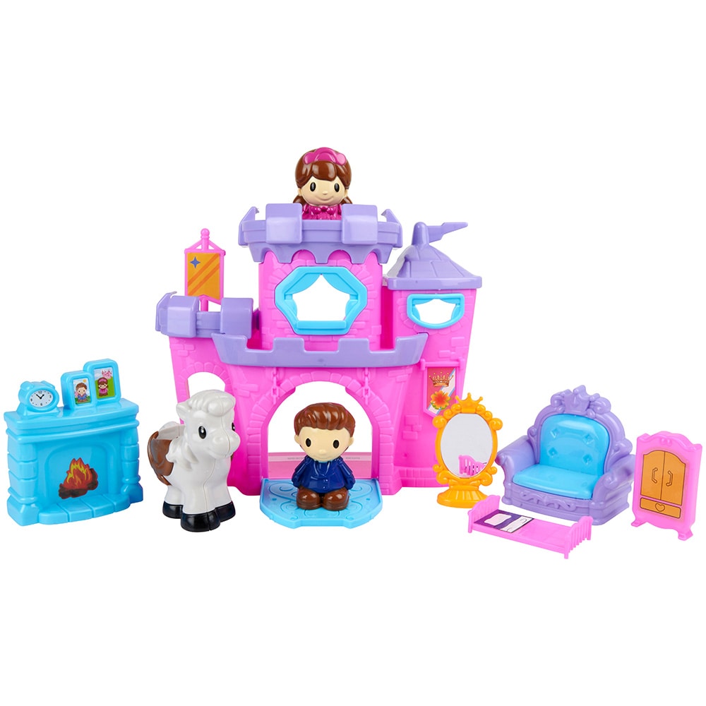 Prinsesslott Eddy Toys 10 delar / lekset med figurer häst och tillbehör / leksaksslott