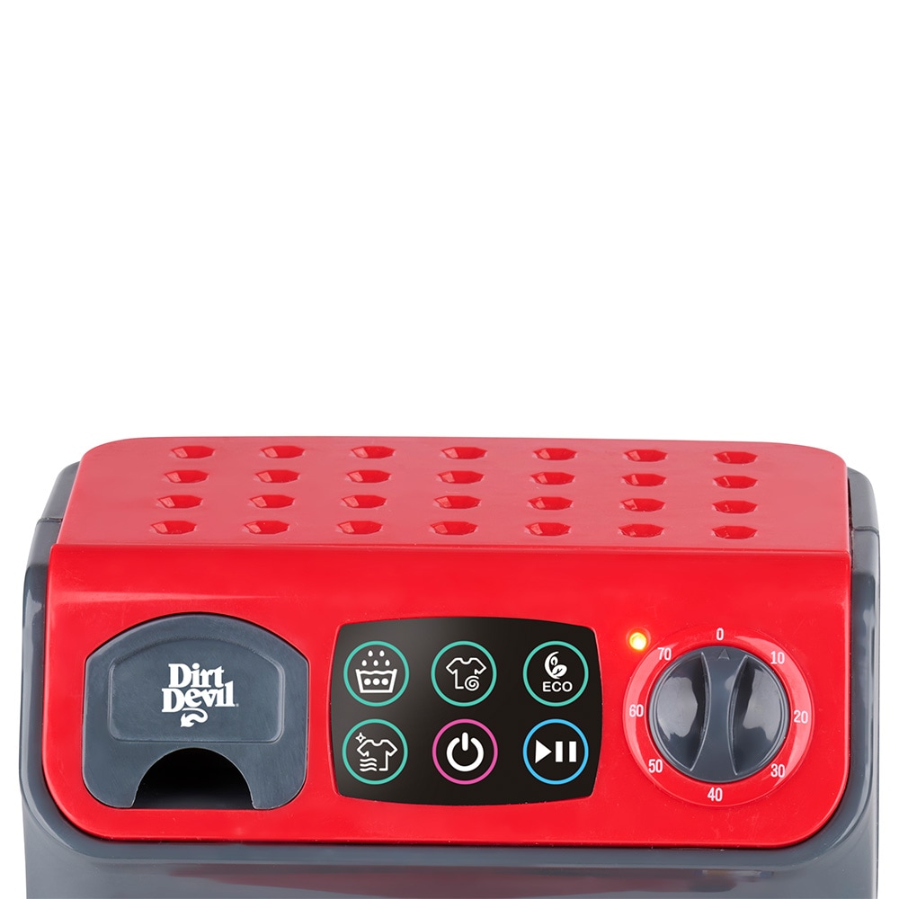 Leksakstvättmaskin Dirt Devil 22,7 cm / tvättmaskin med ljud ljus och roterande trumma – Röd