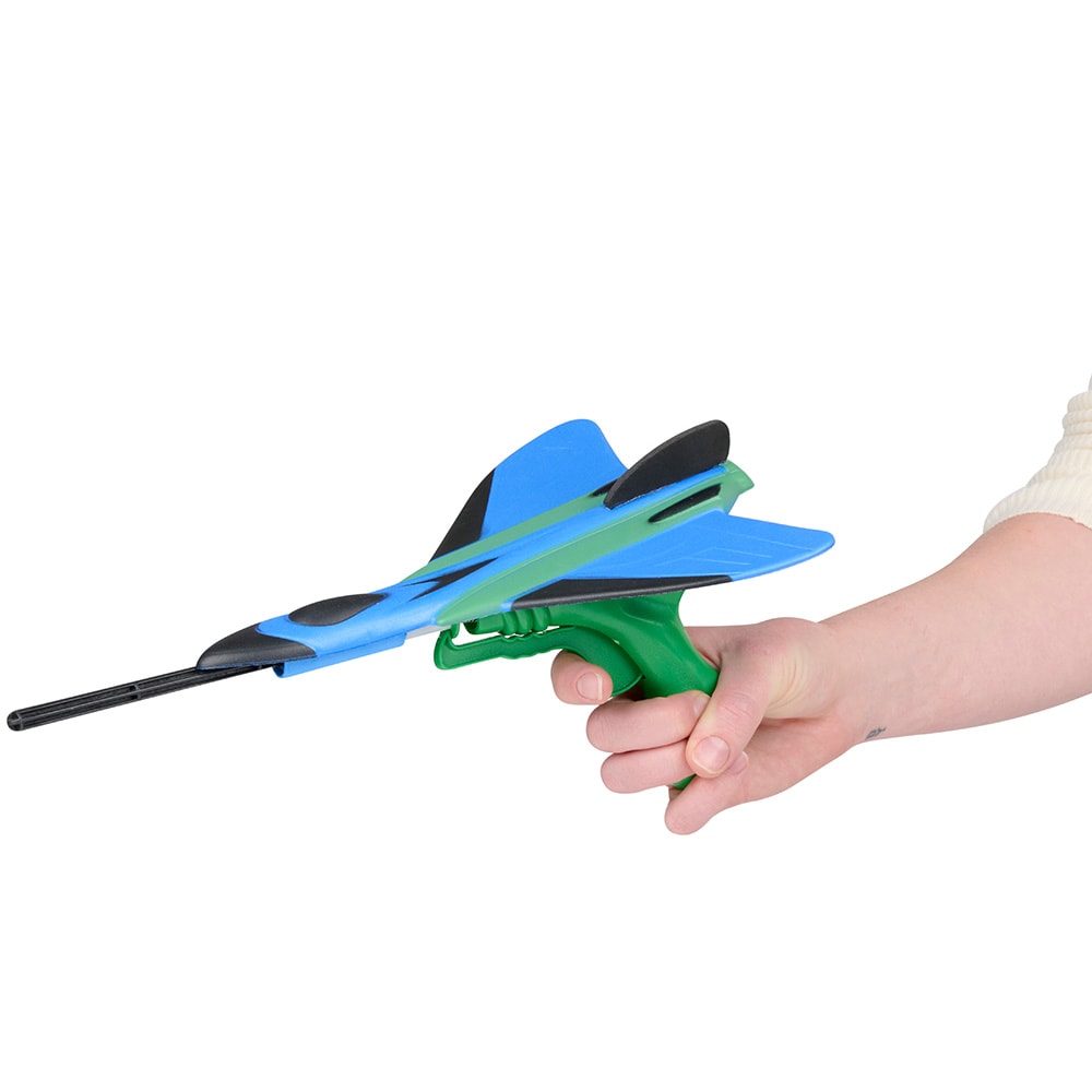 Flygplan med launcher Eddy Toys / skumflygplan med flygplanskatapult för utomhuslek – Assorterad