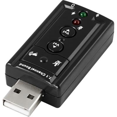 USB-ljudkort för anslutning av hörlurar & Mic