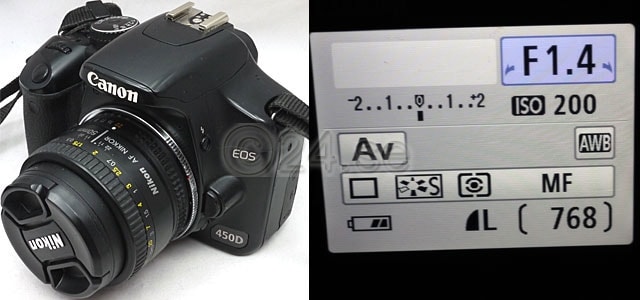 Nikon lins-EOS adapter fokus chip