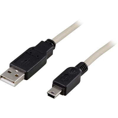 USB-kabel 2.0, 3 meter Svart/Vit