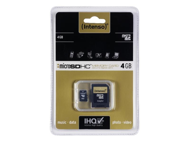 4GB Intenso MicroSDHC + adapter