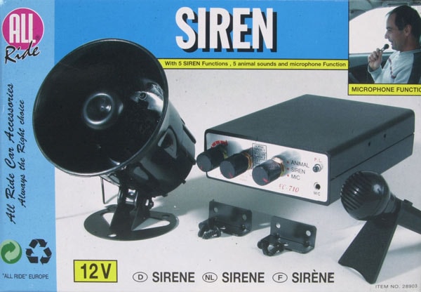 Bil siren med mic - 10 olika sirenljud