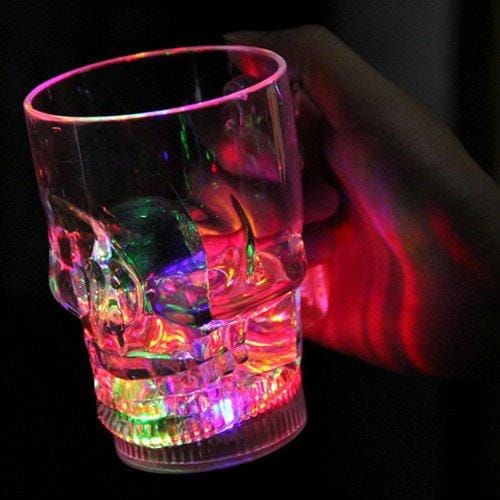 LED lysande Ölglas - Döskalle