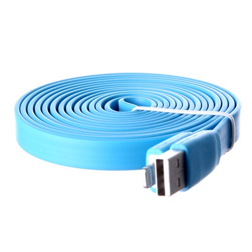 Usb-kabel "Flat" till iPhone 5 / SE / iPad 4 - Blå