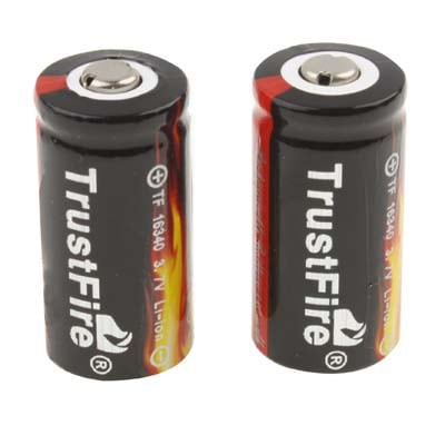 Batteri 16340 880mAh 3.7V - 2-Pack