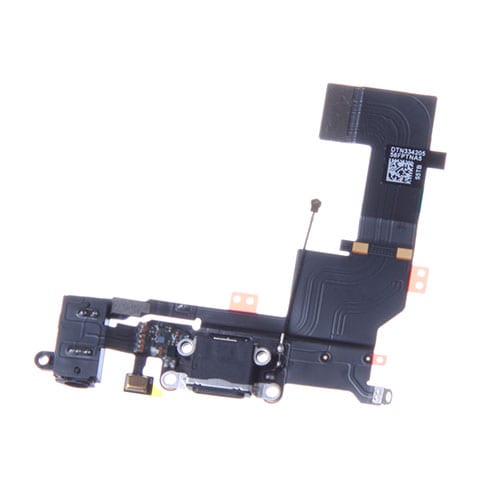 Flexkabel med laddkontakt och 3,5mm till iPhone 5S Svart