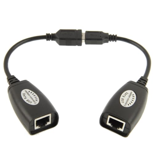 USB-förlängning med RJ45-extender för upp till 50 meter räckvidd
