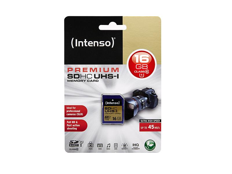 16GB Intenso SDHC CL10 UHS-I