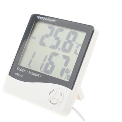 Termometer inomhus / utomhus 3,8" LCD med klocka & Kalender