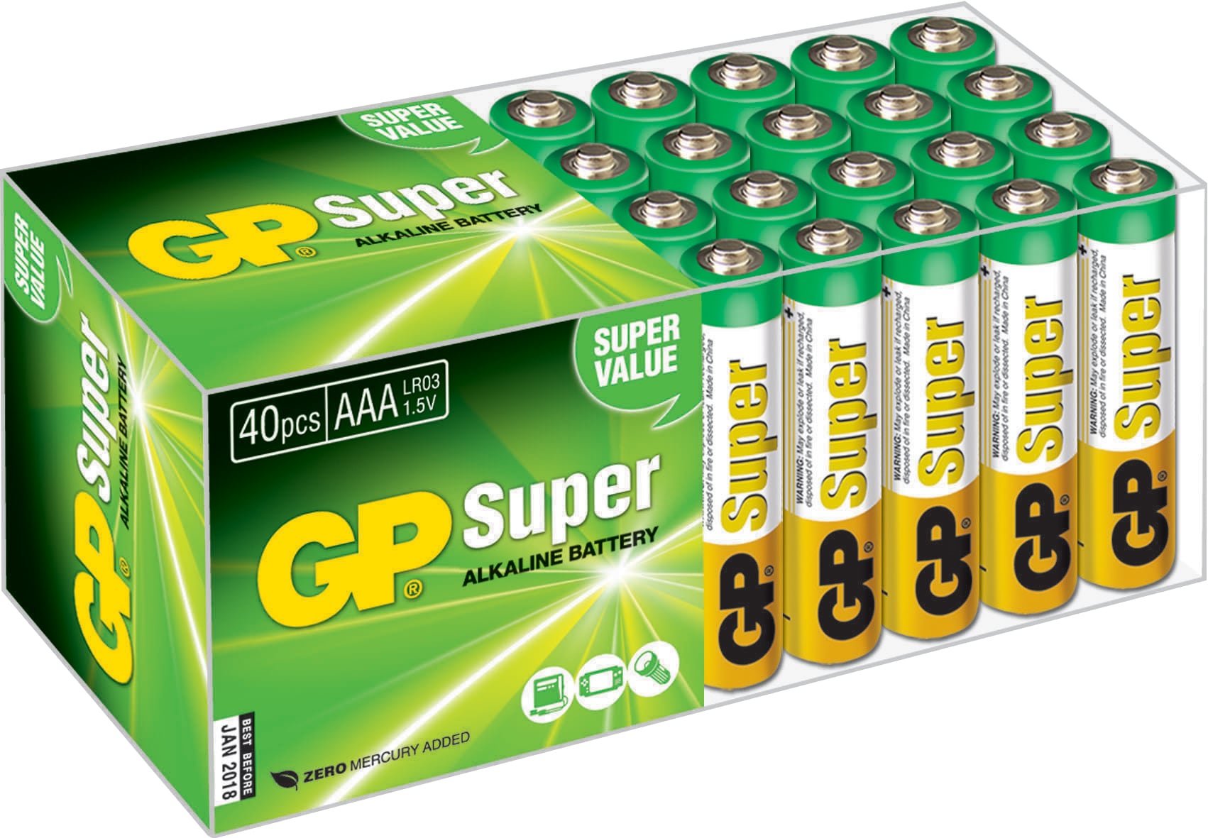 GP Superbatteri AAA 40-Pack