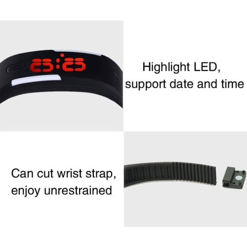 LED Silikonklocka Svart