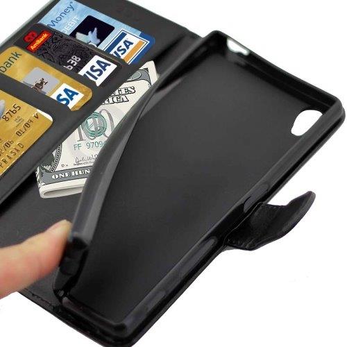 Flipfodral hållare & kreditkort till Sony Xperia Z5 Svart