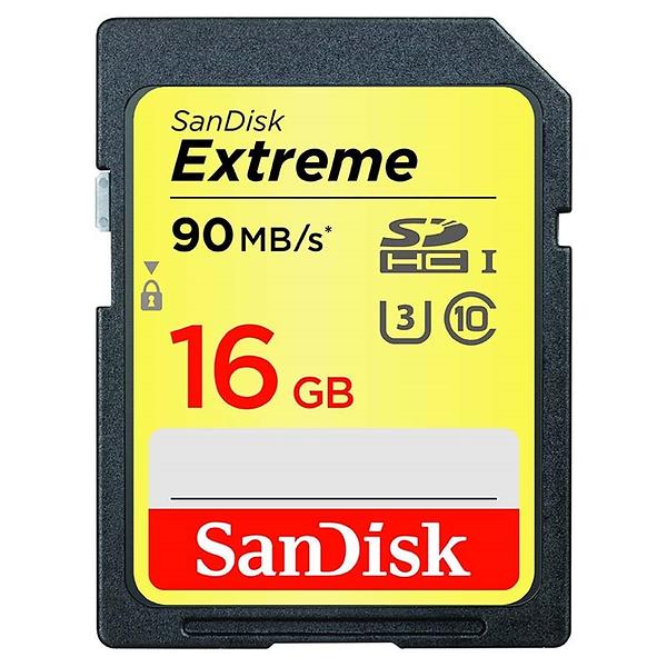 16GB SanDisk Extreme SDHC Class 10 UHS-I Class 3 90/40MB/s