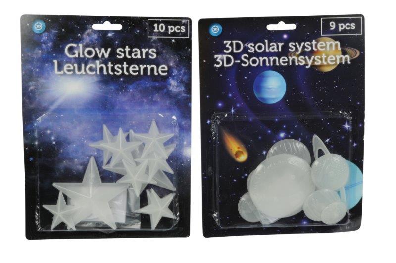 Väggdekal Glow in  the dark Stars / Solar 3D - 19st