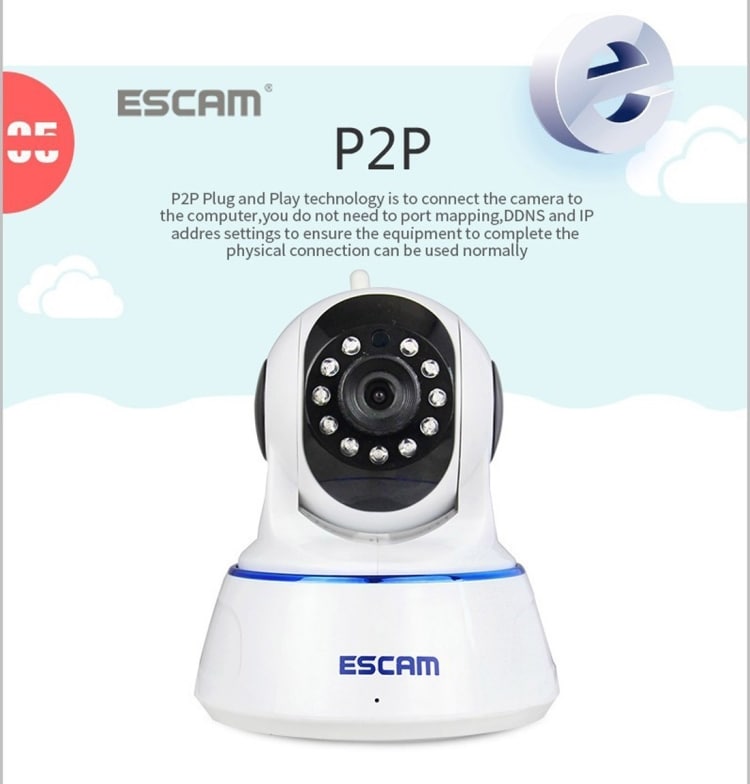 Wi-Fi IP Kamera ESCAM 720P - Night Vision / Rörelsekänslig