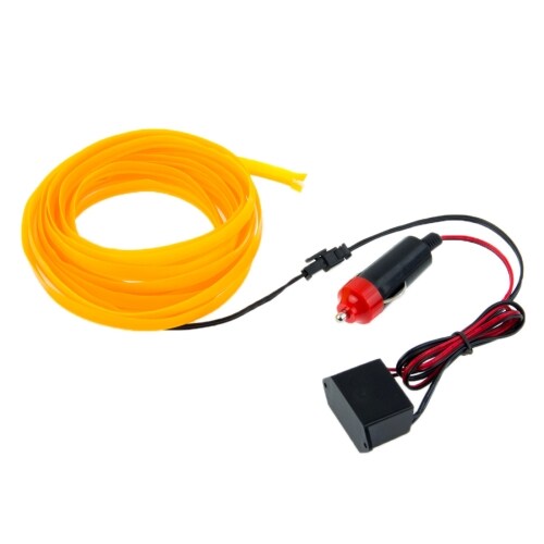 Neon Wire Flat för bil - 5m vattentät Orange färg