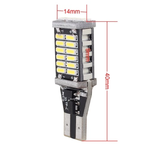 30 LED Diodi lamppu T15 / W16W 6W 6500K 900LM CANBUS