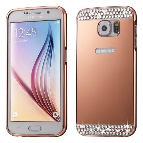 Diamantskal med metallbumper Samsung Galaxy S7 Edge - Roseguld