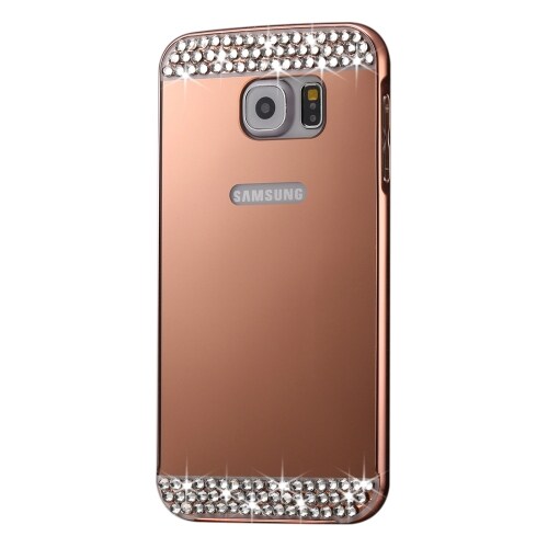 Diamantskal med metallbumper Samsung Galaxy S7 Edge - Roseguld